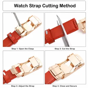 Red leather automatic buckle belt for women, casual business fashion waist belt accessory.