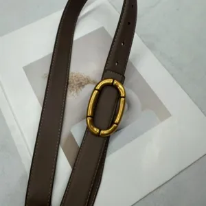 Women's genuine leather belt with stylish gold oval buckle for jeans and dresses daily wear.