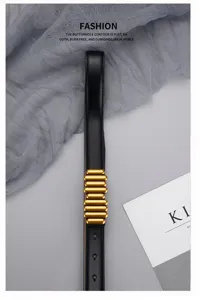 Women simple smooth buckle leather belt versatile decorative waist belt fashion jeans accessory