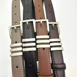 Women genuine leather belt set multi color thin fashion casual jeans dress waist accessories