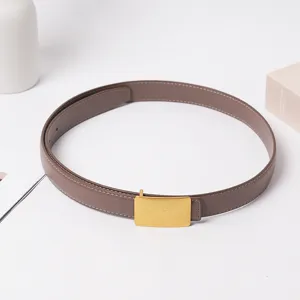 Women genuine leather belt with alloy buckle, elegant casual waist belt for jeans pants.