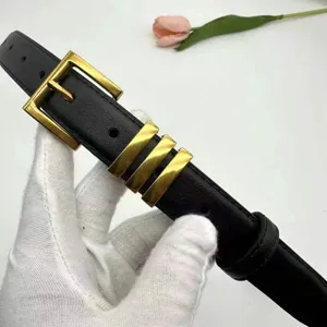 Classic black leather belt for women with elegant gold metal loops, versatile and stylish.