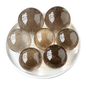 Esferas de cristal de cuarzo ahumado natural matriz de siete estrellas feng shui