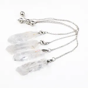 Pendente pendente in cristallo bianco naturale fai da te decorazione casa set 4pz