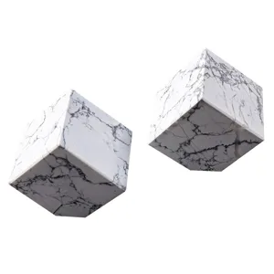 Natural White Turquoise Cube Ornament Crystal Stone Specimen Square Mineral Decor for Display