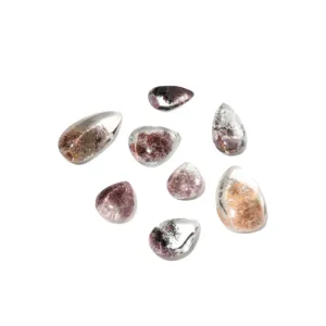 Espécimen de gema de cristal de cuarzo fantasma natural colgante de gota colorido