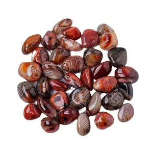 Natural crystal banded agate tumbled stones, large decorative stones for fish tanks or display.