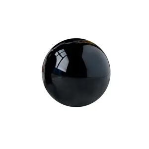 Natural black obsidian crystal sphere polished gemstone smooth home office decor display