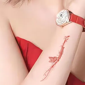 Adesivi per Tatuaggi a Trasferimento d'Acqua Farfalla Lettere Inglesi Tatuaggio Temporaneo Impermeabile Decalcomanie per il Corpo Donna Uomo