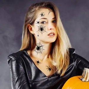 Halloween temporary tattoo stickers spider web dark festival party fake body art waterproof