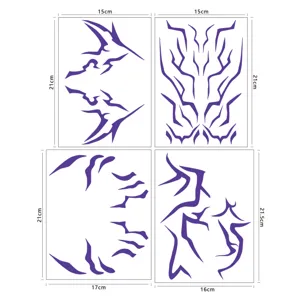 Purple thorn line temporary tattoo sticker sheet personalized tribal body art body decal