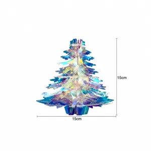 Irideszierender holografischer 3D Weihnachtsbaum Anhänger für Weihnachtsfeier Deko 15cm