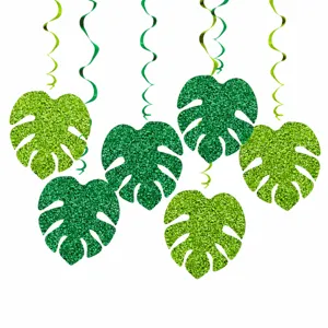 Decoraciones de espiral de hojas de palma tropical fiesta cumpleanos ninos colgante
