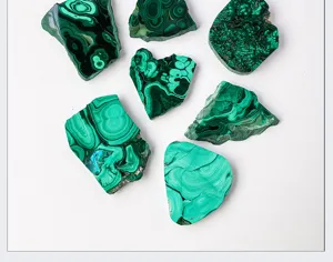 Fette di malachite naturale pietre preziose lucidate campione minerale per decorazione