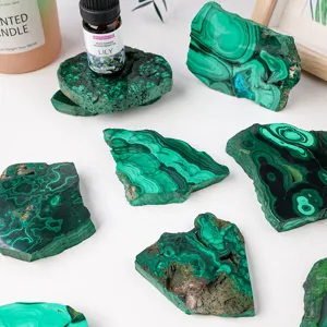 Fetta di pietra di malachite verde naturale campione minerale grezzo per decorazione
