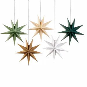 Paper star hanging decorations 9-pointed origami pendant lampshade for party holiday decor