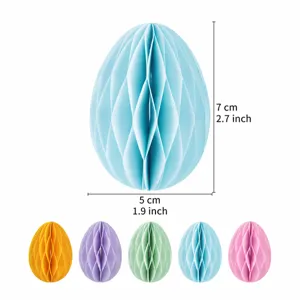 Oeuf de Pâques papier alvéolé boule suspension colorée fête classe fenêtre déco