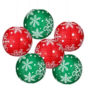 Noël flocon de neige lampions en papier décorations suspendues pour fête maison lot