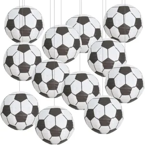 World Cup Soccer Paper Lantern Decoration Kids Birthday Party Sports Theme Hanging Round Paper Lanterns