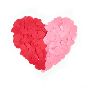 Heart shaped paper confetti pieces for Valentine wedding party romantic decoration red pink