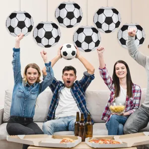 Soccer paper lantern decorations for kids birthday party sports theme hanging decor