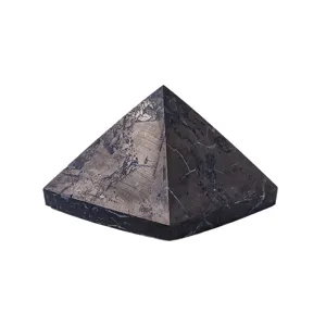 Natural Stone Pyramid Shungite Crystal Home Decor Figurine Healing Energy Tower Ornament