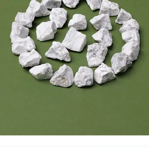 Detail shot of natural white turquoise rough stones arranged neatly for aromatherapy decor.