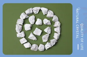 Natural white turquoise crystal raw stones, aromatherapy diffuser chips for home decor.