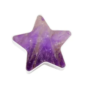 Luce notturna a stella in pietra grezza di cristallo naturale decorazione lampada principale