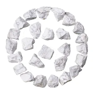 Natural white turquoise rough crystals, raw howlite stones for aquarium and home decor.