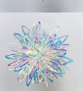Iridescent film hanging ornament for Christmas party New Year window snowflake decor