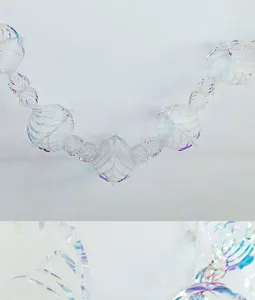 Iridescent film hanging garland for party wedding decoration, holographic shiny hanging decor.