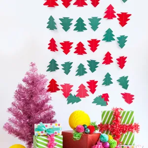 Christmas tree paper garland decoration for Christmas party and holiday atmosphere setup