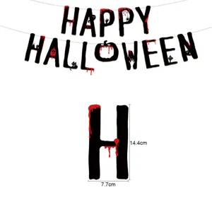Halloween Happy Halloween letter banner party venue decor DIY hanging bunting garland