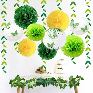 Ins Style Paper Flower Lanterns Set Spring Theme Kids Birthday Wedding Party Decoration Hanging Ornaments