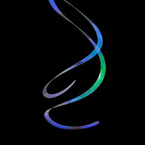 Transparent iridescent double spiral hanging ornament laser PVC ribbon party ceiling decor