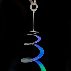 Holographic PVC double spiral hanging ornament iridescent party ceiling decor streamer