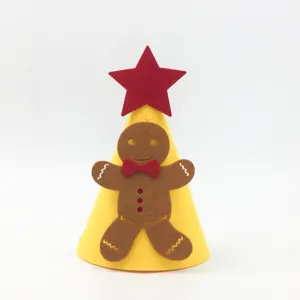 Minikinder Weihnachtshut mit Filz Lebkuchenmann und Stern, ideal fur Party Requisiten.