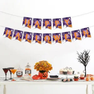 Halloween party decoration banner hanging letter garland spooky holiday festival supplies