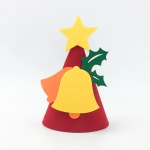Mini Kinder Weihnachtshut Filz Party Deko süß Feiertag Performance DIY Requisite rot Stern