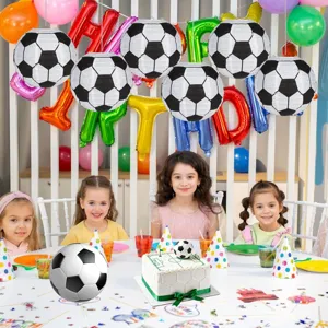 Soccer paper lanterns for kids birthday party sports theme hanging decoration supplies detail view