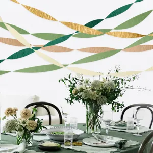 Sage Green Crepe Paper Streamers Olive Green Hanging Paper Rolls For Wedding Party Decorations Background Decor