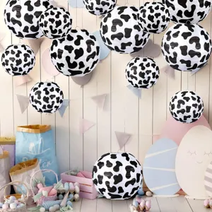 Farolillos de papel colgantes con estampado de vaca para fiesta temática y cumpleaños