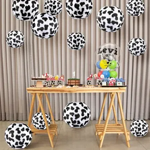 Linternas de papel con estampado de vaca tema granja decoracion colgante fiesta cumpleanos