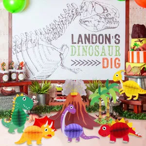 Dinosaur Honeycomb Centerpieces Cute Cartoon Paper Ball Kids Birthday Party Table Decor