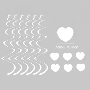 Decoración colgante de espiral de corazón blanco para boda cumpleaños fiesta, 7cm corazon.