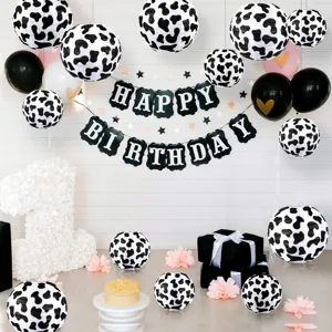 Koeienprint papier lantaarns westerse feest hangende decoraties verjaardag set