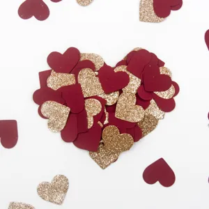 Heart confetti for wedding party decoration, glitter paper confetti hearts for birthdays.