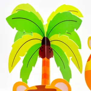 3D jungle animal palm tree honeycomb party decoration set for kids birthday party