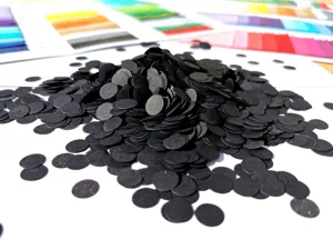 Black paper confetti dots round 1cm 2.5cm party wedding table scatter decoration filling supplies